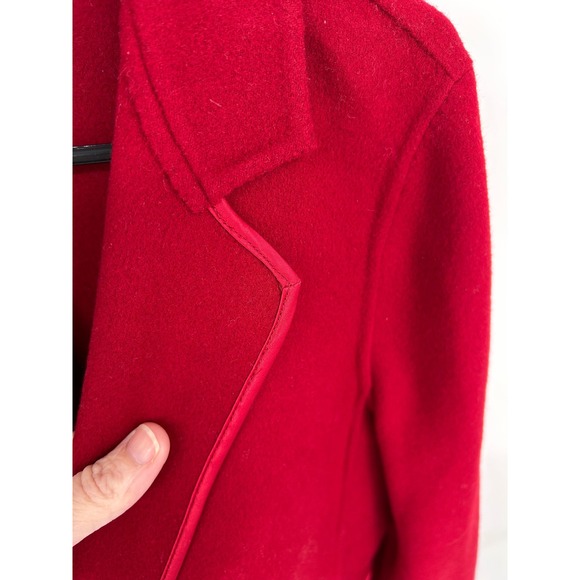 Talbots Womens Red Wool Blend Blazer Jacket Size 16 Classic Trim NWT - Picture 7 of 7